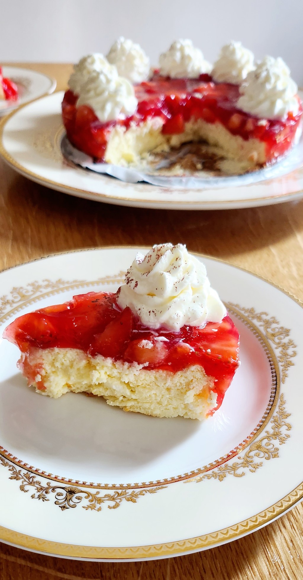 Käsekuchen mit Erdbeeren